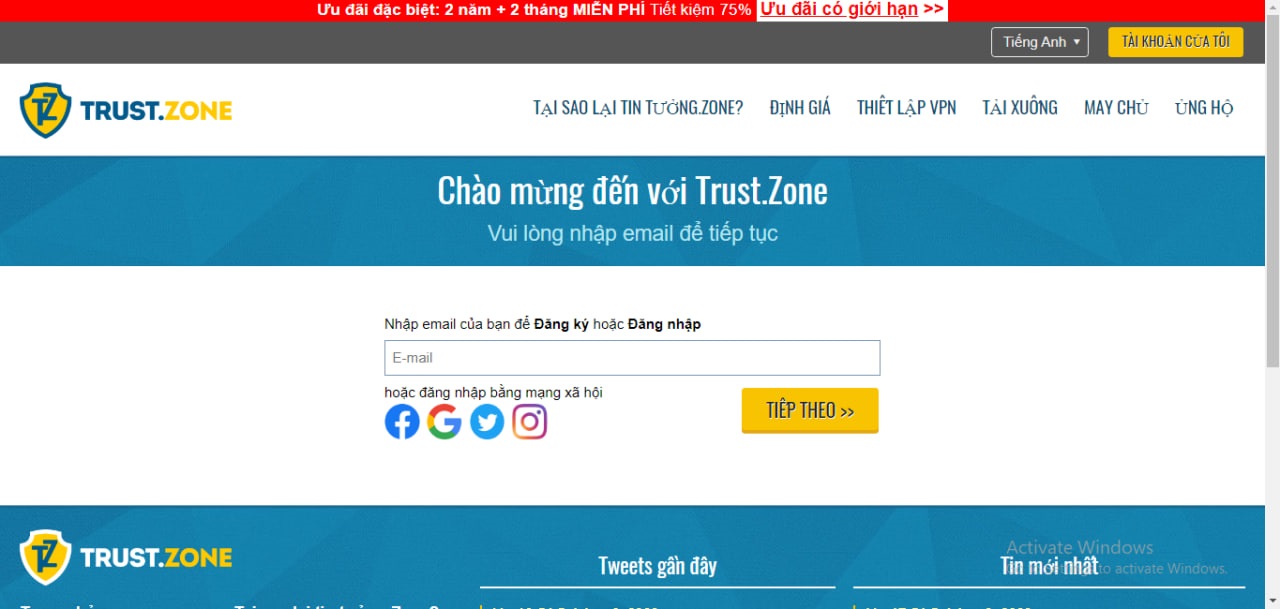 Trang chủ trang web Trust.zone